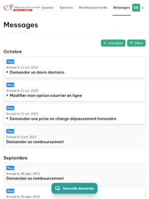 Mutuelle de France Unie android App screenshot 1